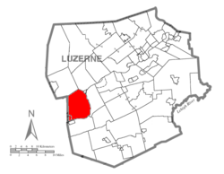 Map of Luzerne County, Pennsylvania Highlighting Salem Township